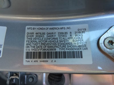 2019 Honda Accord Sedan Sport 1.5T