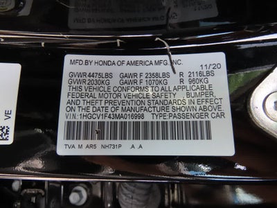 2021 Honda Accord Sedan Sport SE