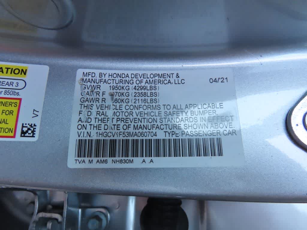 2021 Honda Accord Sedan EX-L