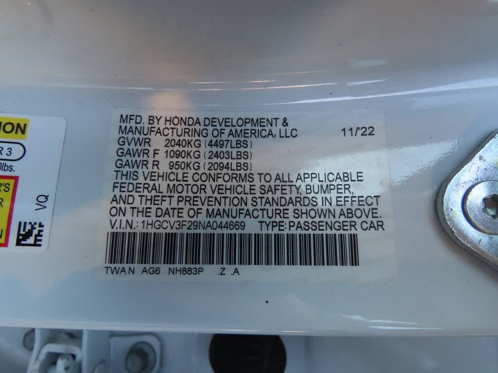 2022 Honda Accord Hybrid Sport