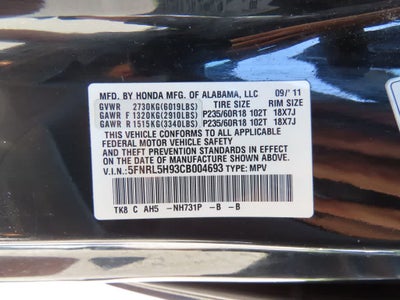 2012 Honda Odyssey Touring Elite
