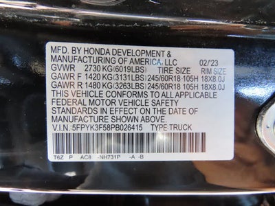 2023 Honda Ridgeline RTL