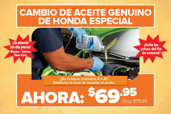 Cambio de Aceite Genuino de Honda Especial